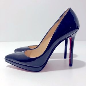 Christian Louboutin Kate 100 Black Patent Pumps